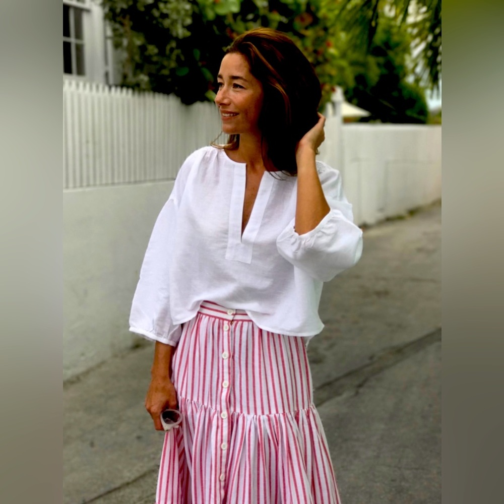 Wiggy Kit striped tiered maxi skirt
